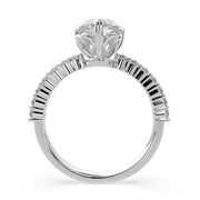 Lavinia Heart Cut Side Stone 4 Prong Engagement Ring Setting - Nivetta